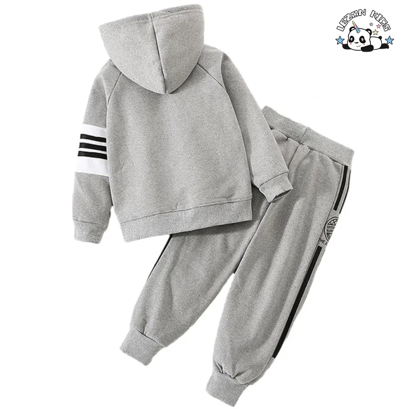 LEZONKIDS - Conjuntos de Roupas Femininas de Algodão Casual de Alta Qualidade, Pulôver de Fleece Macio, Logo de Inverno, Quente, para Meninas de 2-14T